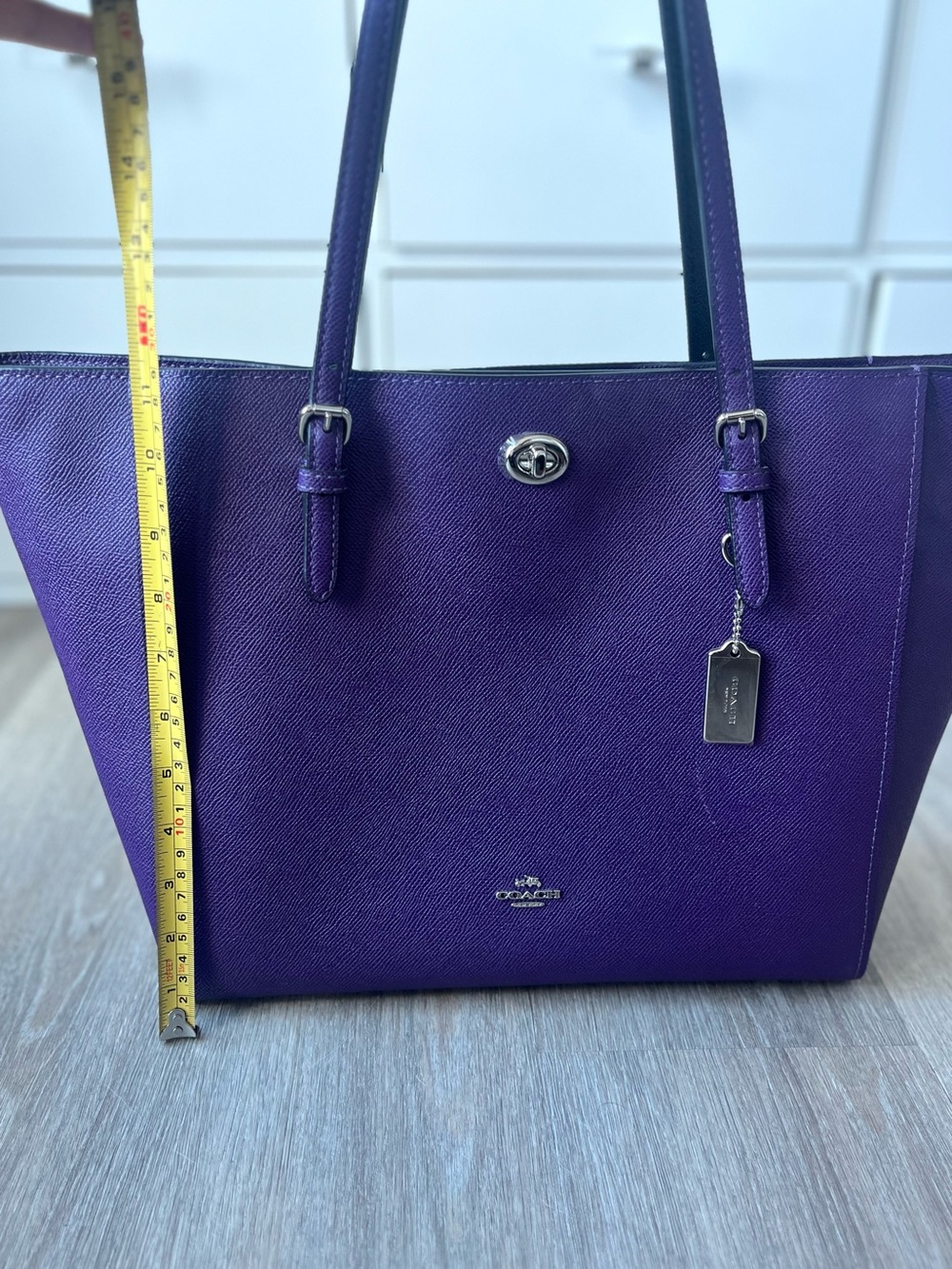 Coach Purple Leather Tote Bag - Picture 7 of 8